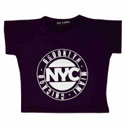 Kids Girls NYC BROOKLYN MIAMI CHICAGO Print Crop Top T Shirt Age 7-13 Years