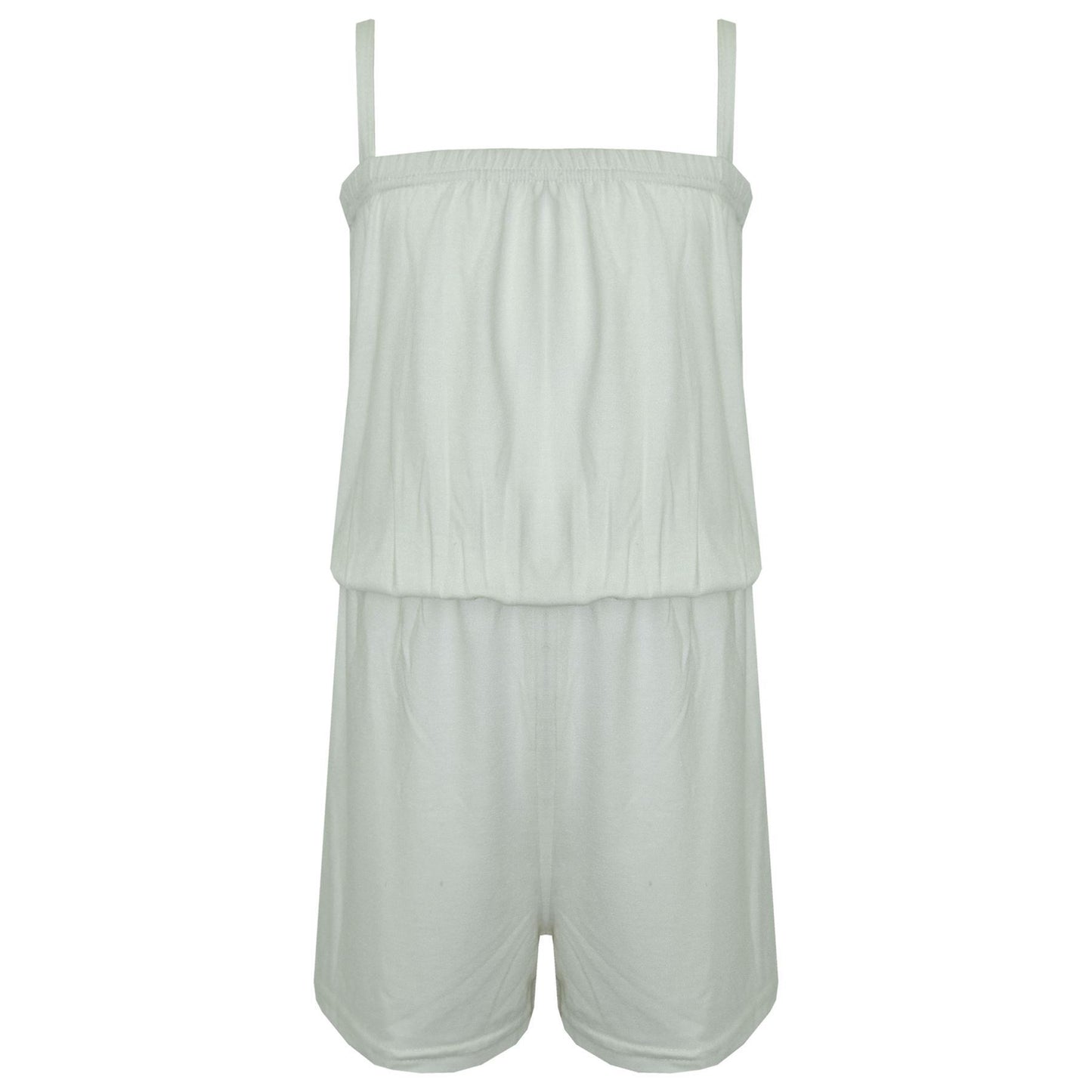Kids Girls Plain Color Playsuit Trendy Summer All In One Jumpsuit New Age 5-13 Y
