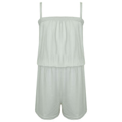Kids Girls Plain Color Playsuit Trendy Summer All In One Jumpsuit New Age 5-13 Y