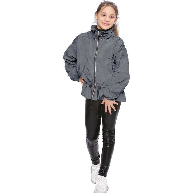 A2Z 4 Kids Windbreaker Shower Proof Windproof Grey Jacket Stylish Lightweight Casual Coat Girls Cagoule Rain Mac Raincoats Age 5-13 Years - A2Z 4 Kids