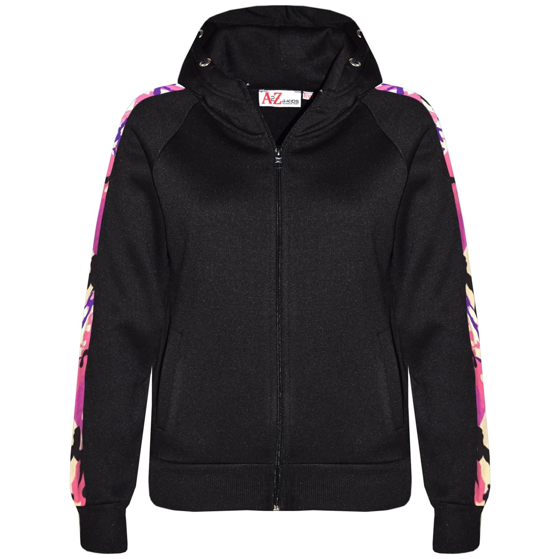 Kids Girls Boys Jogging Suit Fleece Hooded Hoodie Bottom Tracksuit Jogger 5-13Yr