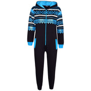 A2Z 4 Kids® Kids Fleece Onesie Girls Boys Aztec Snowflake Print All In One Jumsuit Playsuit Nightwear New Age 7 8 9 10 11 12 13 Years