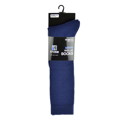 A2Z Mens Knee High Welly Wellington Pack Of 3 Boots Comfortable Cosy Warm Socks