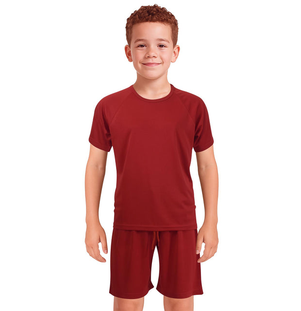 Kids Girls Boys Football Kit T Shirt Shorts PE Athletic Sportswear Outfit Set