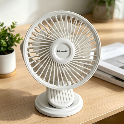 5 Inch USB White Clip Desk Fan 2 in 1 Portable Cooling Fan with 3 Speed Settings