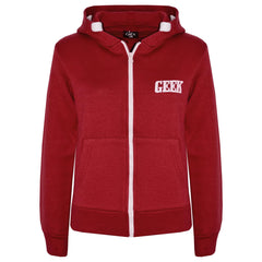 Kids Boys Girls Unisex Jackets Geek Print Fleece Zipper Hooded Hoodie Top Jacket