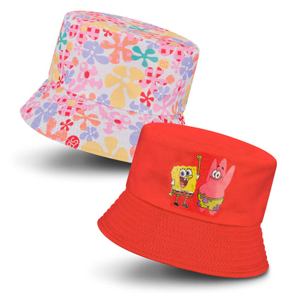 Kids Character Spongebob Reversible Bucket Hat Festival Beach Sun Hat 8-12 Years
