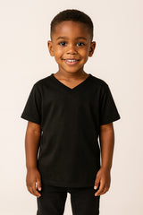 A2Z 4 Kids Basic T-Shirt Back to School Short Sleeve V Style Crew Neck Casual Fit Fashion 100% Cotton For Children Girls Boys Age 2-13 Years