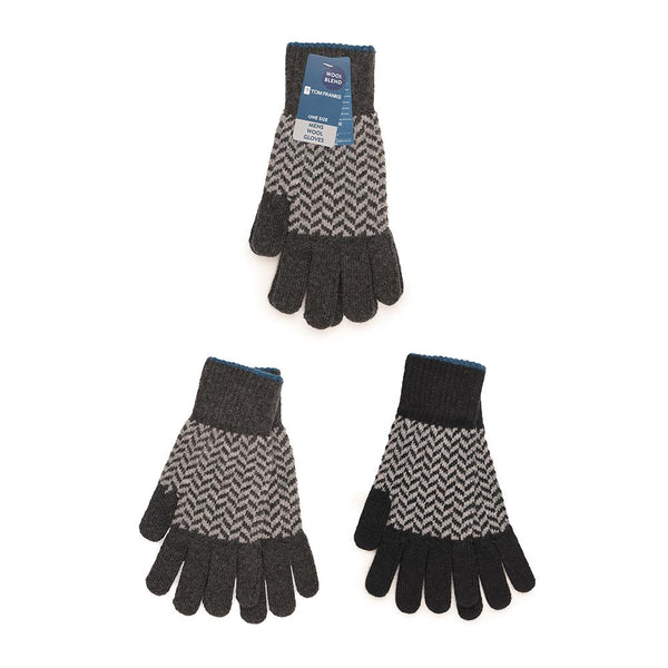 A2Z Mens Gloves 2 Pack Soft Warm Winter Soft Wool Cosy Lining Knitted Mittens