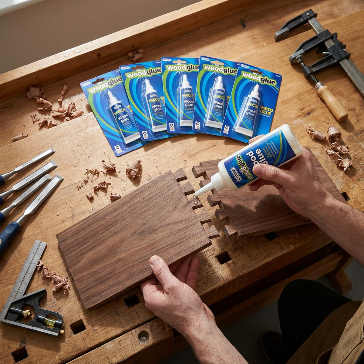 A2Z Wood Glue Strong Bond Adhesive DIY Woodworking Repair Clear Dry Multi Pack