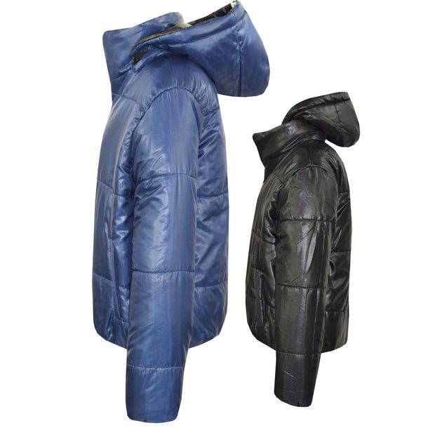 Girls Jackets Kids Reversible Cropped Hooded Padded Puffer Jacket Coat 5-13 Year