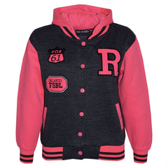 Kids Jacket Girls Boys Baseball Hooded Jacket Varsity Hoodie New Age 2-13 Years