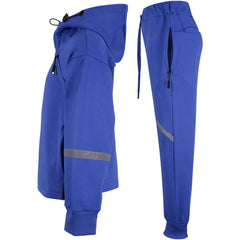 Kids Boys Tracksuit Reflective Taped Hooded Hoodie Bottom Jogging Suit Joggers