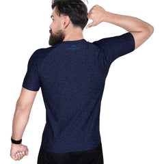 A2Z Mens Marl Round Neck T-Shirt HNL Projection Printed Short Sleeves T Shirt