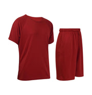 Kids Girls Boys Football Kit T Shirt Shorts PE Athletic Sportswear Outfit Set