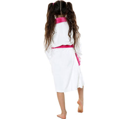 Kids Soft Fleece Bathrobe Dressing Gown Hooded Swim Beach Girls Boys 2-13 years