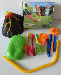Kids Dinosaur Rocket Launcher Set with 3 Foam Rockets with Volcano Base Ages 3+