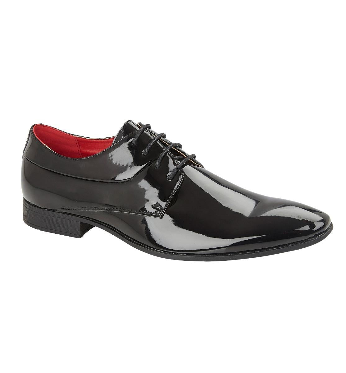 Mens Black Formal Lace Up Shoes Smart Dress Shiny Finish for Wedding O