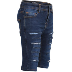 Kids Boys Girls Ripped Denim Shorts Comfort Stretch Skinny Pants Trousers Shorts