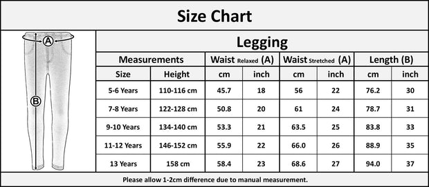 Gilrs Legging Kids Plain Color School Fashion Dance Leggings New Age 5-13 Years