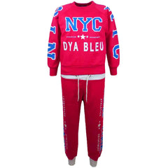 KIDS GIRLS TRACKSUIT NYC NEW YORK STYLISH JOG SUIT HOODIE BOTTOM JACKET JOGGERS