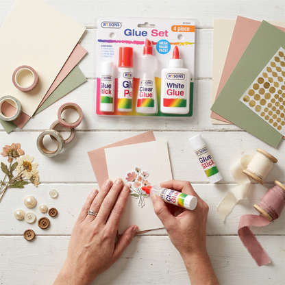 A2Z 4 Piece Glue Set Glue Stick Clear White Glue Pen Arts Crafts School Office