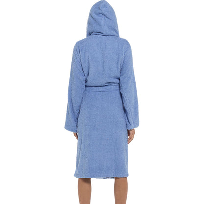A2Z Women's Luxurious 100% Cotton Towelling Bathrobe Hooded Towel Changing Robe