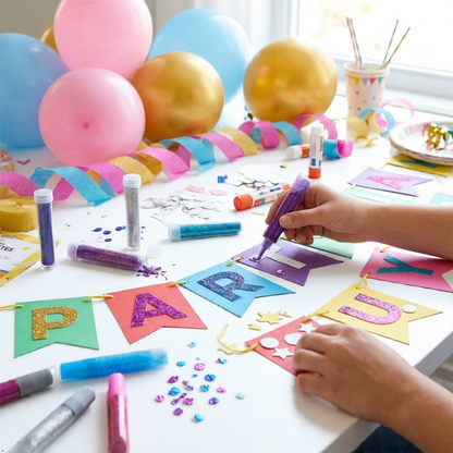 A2Z Glitter Glue Set With Glitter Foam Shapes For Arts And Crafts Kids