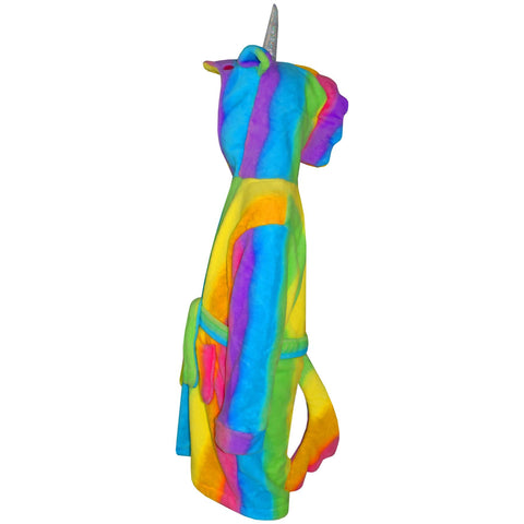 A2Z 4 Kids Super Soft 3D Animal Unicorn Rainbow Hooded Bathrobe Dressing Gown