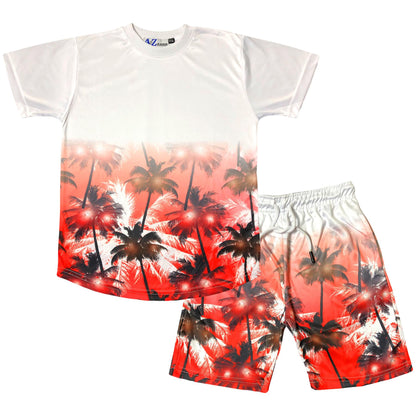 A2Z 4 Kids Tropical Palm Trees Top Shorts Short Sleeves  Outfit 5-13 years