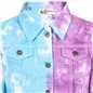 Kids Girls Fashion Denim Multi Color Tie Dye Printed Jacket Jeans Long Sleeve