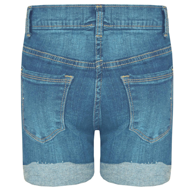 Kids Shorts Boys Girls Denim Ripped Chino Bermuda Shorts Knee Length 5-13 Years
