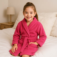 A2Z 4 Kids Girls Boys Towel Bathrobe Shawl Collar Soft for Age 5-13 Years