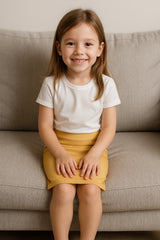 Kids Girls Plain Pencil Skirt Trendy Summer Clothing Sets Age 5-13 Years