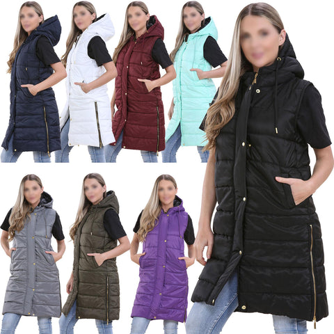 Ladies Oversized Gilet Long Line Style Jacket Long Sleeveless Fashion Women Coat