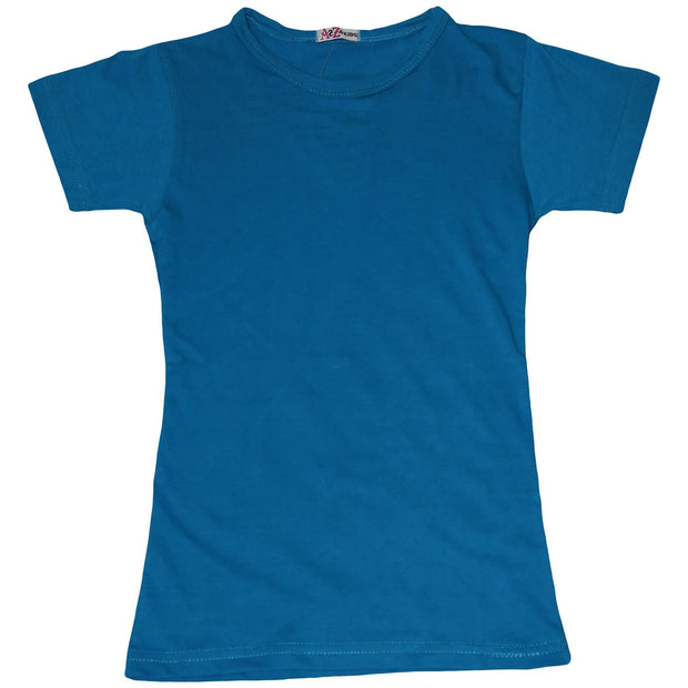 Kids Girls T Shirts Cotton Plain School T-Shirt Top New Age 2-13 Yr - A2Z 4 Kids