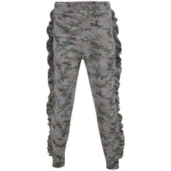 Kids Jogging Suit Girls Plain Frill Sleeve Lounge Suit Tracksuit Top Bottom 2-13