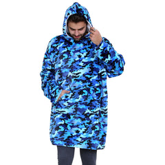 Unisex Men's Ladies Oversized Hoodie Printed Snuggle Super Soft Warm Blanket
