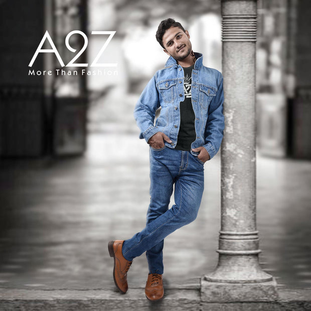 A2Z Mens Jacket Fashion Denim Jacket Jeans Long Sleeves Coat for Mens S To 3XL