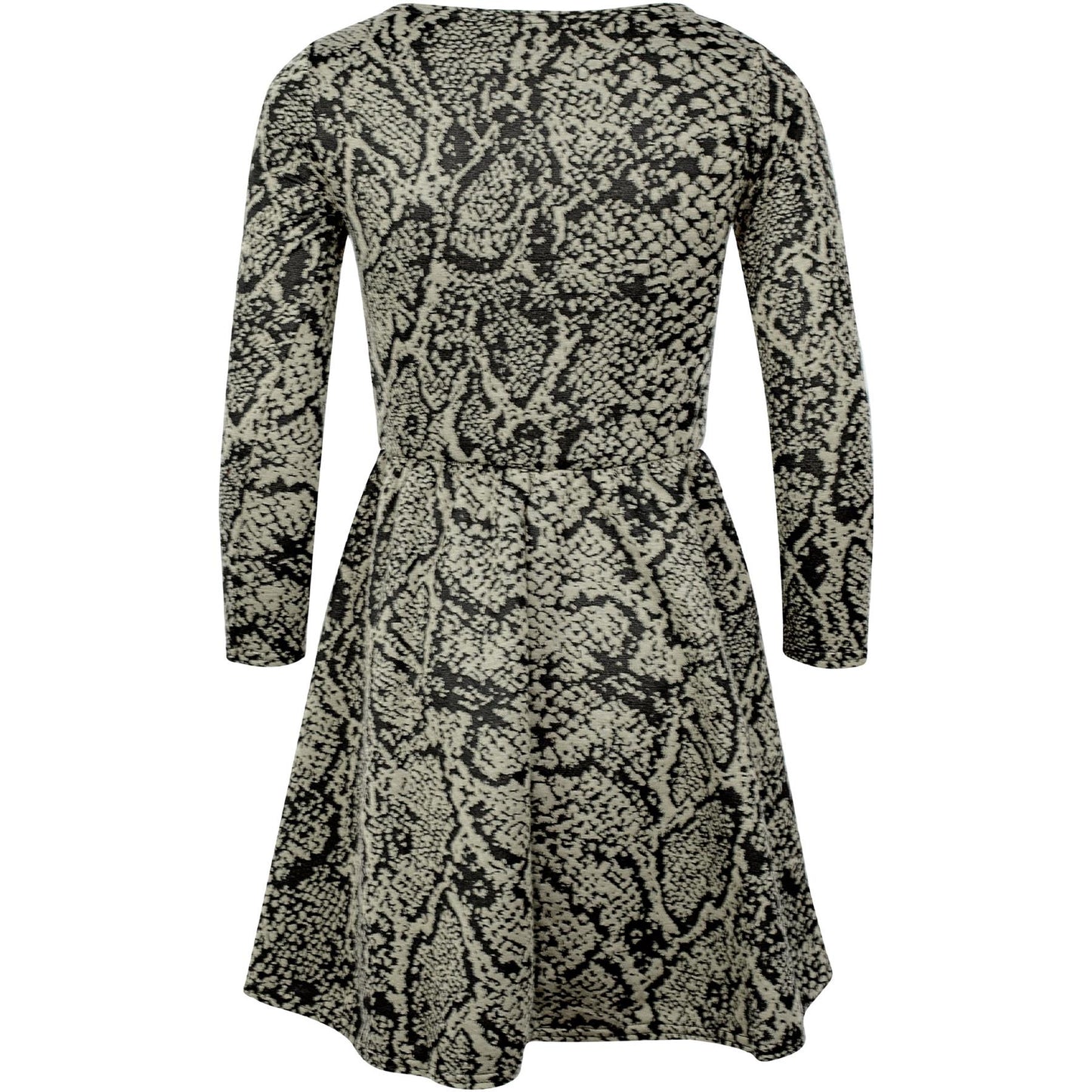 Kids Girls Skater Dress Long Sleeve Snake Flared Party Summer Dresses 5-13