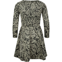 Kids Girls Skater Dress Long Sleeve Snake Flared Party Summer Dresses 5-13