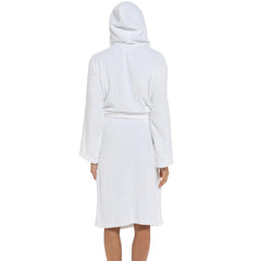 A2Z Women's Luxurious 100% Cotton Towelling Bathrobe Hooded Towel Changing Robe