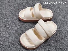 Kids Girls Sandals Flat Open Toe Summer Beach Slip-On Soft Sole Pillow Sliders