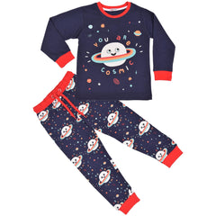 Kids Girls Boys Pyjamas You Are Cosmic Contrast Top Bottom PJS Sleepwear Set