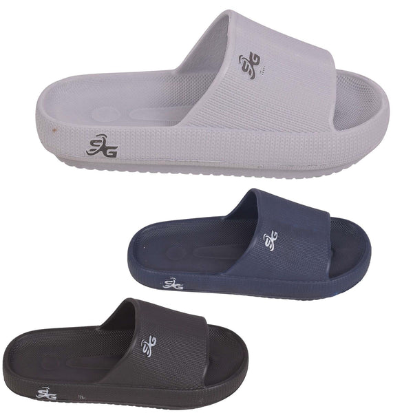 Mens Open Toe Slider Summer Beach Pool Slides Sandals Anti-Slip House Slippers