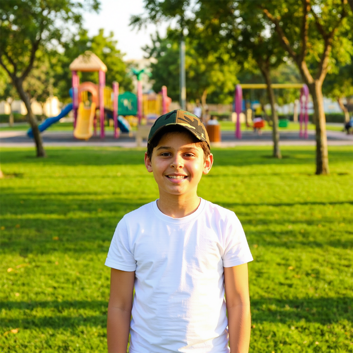 Boys True Camo Baseball Cap Kids Cotton Adjustable Summer Peak Hat Age 3-12