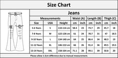 Kids Girls Denim Ripped Jeans Comfort Skinny Stretch Lightweight Casual Pants