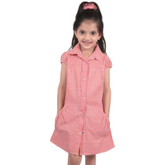 Kids Pack of 2 Girls Dress Breathable with Matching Scrunchies Age 3-14 Years