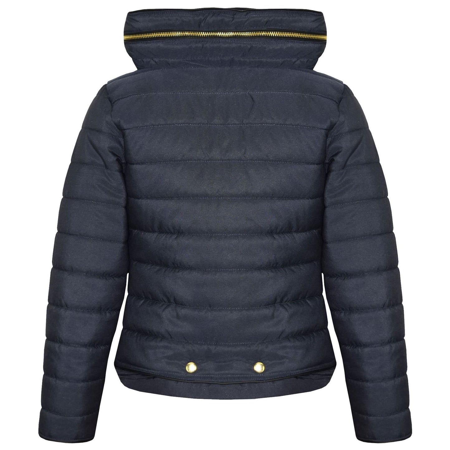 A2Z 4 Kids Jacket Stylish Padded Navy Puffer Bubble Fur Collar Quilted Warm Thick Coat Jackets For Girls New Age 3 4 5 6 7 8 9 10 11 12 13 Years