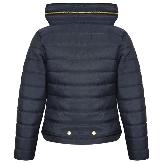 A2Z 4 Kids Jacket Stylish Padded Navy Puffer Bubble Fur Collar Quilted Warm Thick Coat Jackets For Girls New Age 3 4 5 6 7 8 9 10 11 12 13 Years